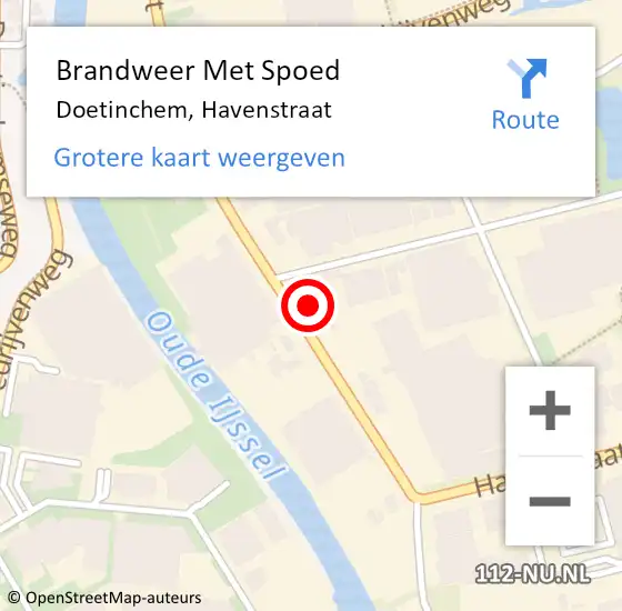 Locatie op kaart van de 112 melding: Brandweer Met Spoed Naar Doetinchem, Havenstraat op 4 juli 2024 16:57