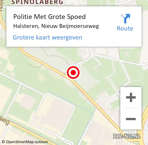 Locatie op kaart van de 112 melding: Politie Met Grote Spoed Naar Halsteren, Nieuw Beijmoerseweg op 4 juli 2024 17:14