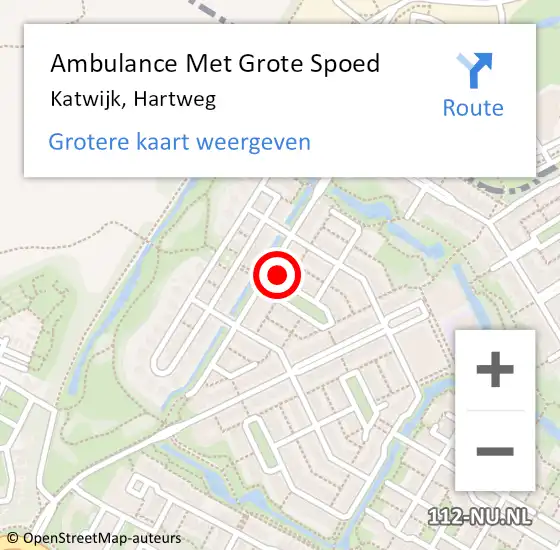 Locatie op kaart van de 112 melding: Ambulance Met Grote Spoed Naar Katwijk, Hartweg op 4 juli 2024 17:51