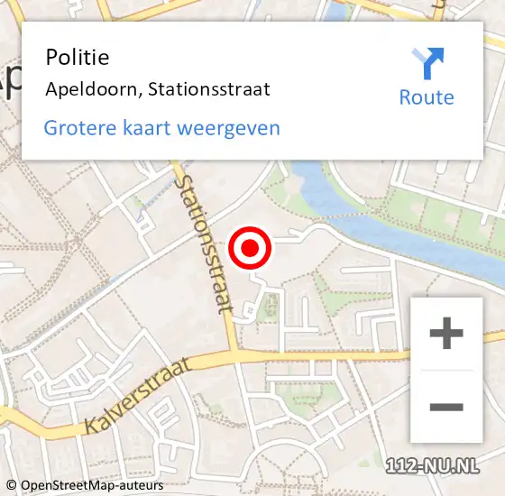 Locatie op kaart van de 112 melding: Politie Apeldoorn, Stationsstraat op 4 juli 2024 17:55