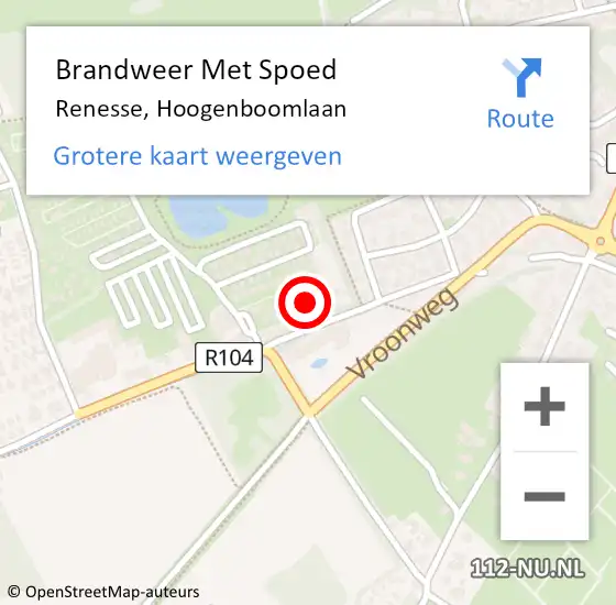 Locatie op kaart van de 112 melding: Brandweer Met Spoed Naar Renesse, Hoogenboomlaan op 4 juli 2024 18:01