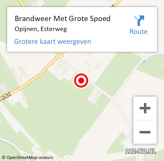 Locatie op kaart van de 112 melding: Brandweer Met Grote Spoed Naar Opijnen, Esterweg op 4 juli 2024 18:01