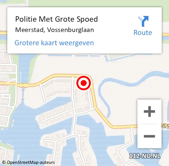 Locatie op kaart van de 112 melding: Politie Met Grote Spoed Naar Meerstad, Vossenburglaan op 4 juli 2024 18:59