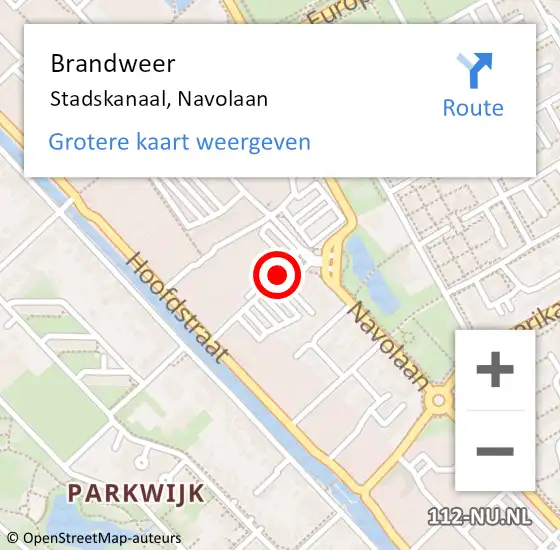 Locatie op kaart van de 112 melding: Brandweer Stadskanaal, Navolaan op 4 juli 2024 19:37