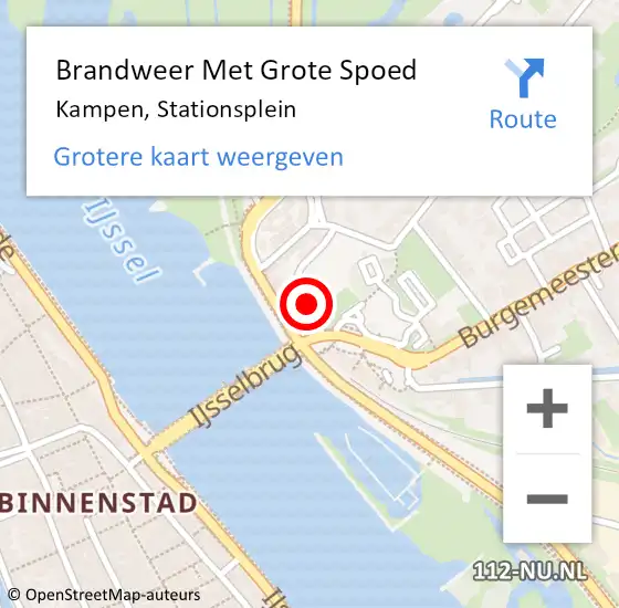 Locatie op kaart van de 112 melding: Brandweer Met Grote Spoed Naar Kampen, Stationsplein op 4 juli 2024 19:50