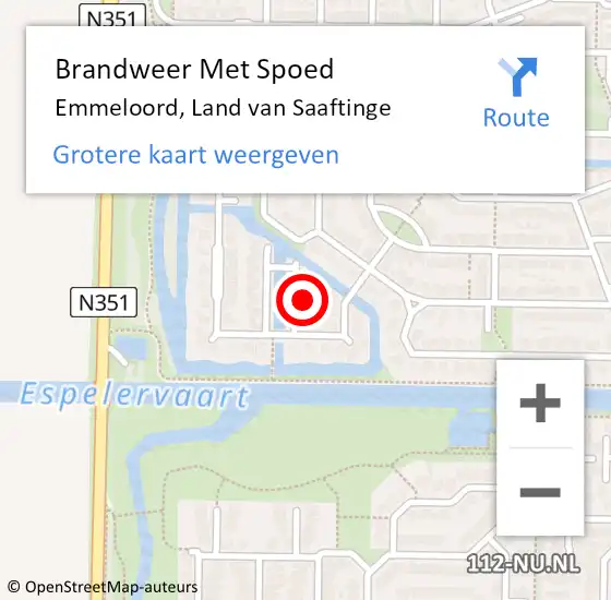 Locatie op kaart van de 112 melding: Brandweer Met Spoed Naar Emmeloord, Land van Saaftinge op 4 juli 2024 19:56