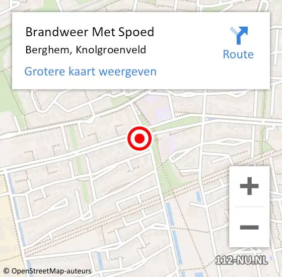 Locatie op kaart van de 112 melding: Brandweer Met Spoed Naar Berghem, Knolgroenveld op 4 juli 2024 20:35