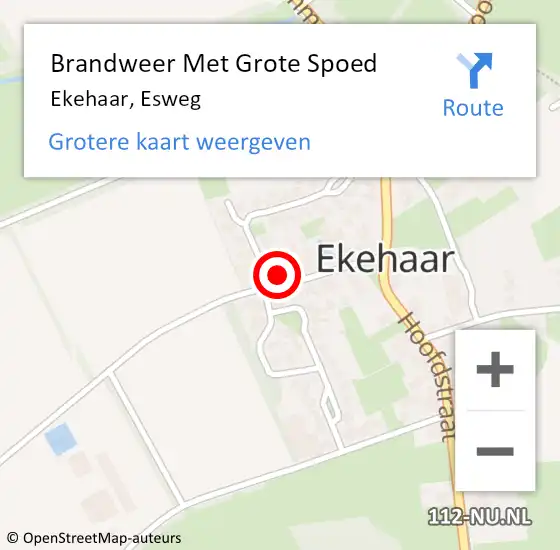 Locatie op kaart van de 112 melding: Brandweer Met Grote Spoed Naar Ekehaar, Esweg op 4 juli 2024 21:49