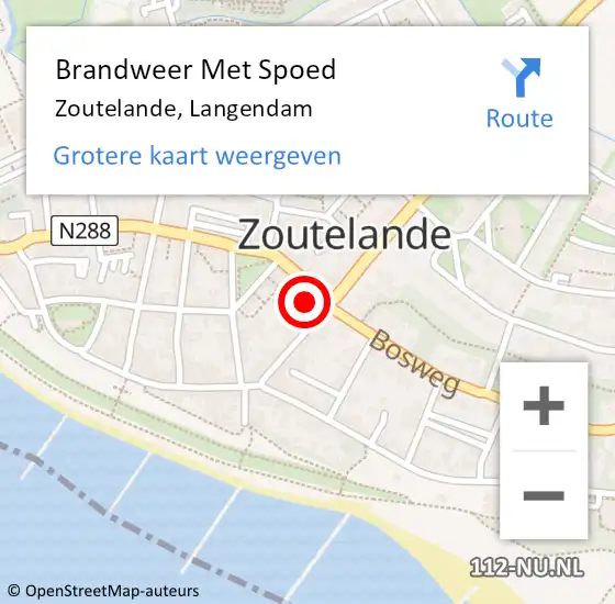 Locatie op kaart van de 112 melding: Brandweer Met Spoed Naar Zoutelande, Langendam op 4 juli 2024 22:14