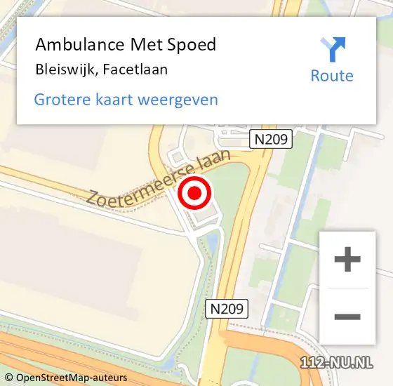 Locatie op kaart van de 112 melding: Ambulance Met Spoed Naar Bleiswijk, Facetlaan op 4 juli 2024 22:40