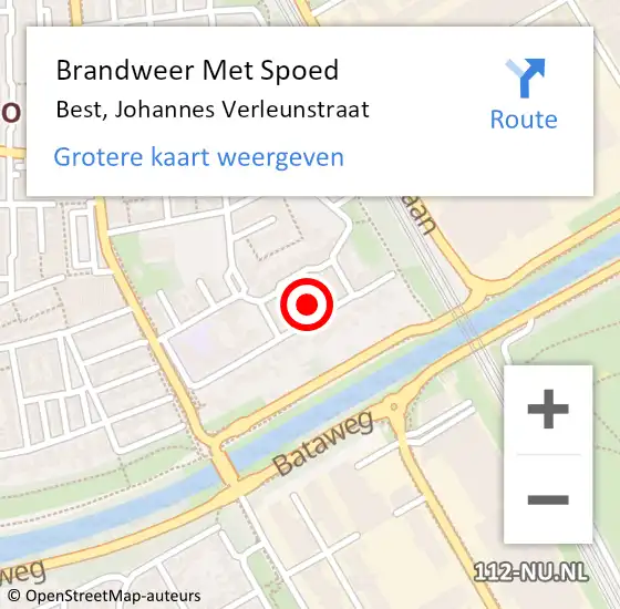 Locatie op kaart van de 112 melding: Brandweer Met Spoed Naar Best, Johannes Verleunstraat op 4 juli 2024 23:15