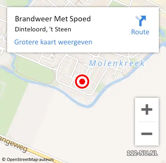 Locatie op kaart van de 112 melding: Brandweer Met Spoed Naar Dinteloord, 't Steen op 4 juli 2024 23:22