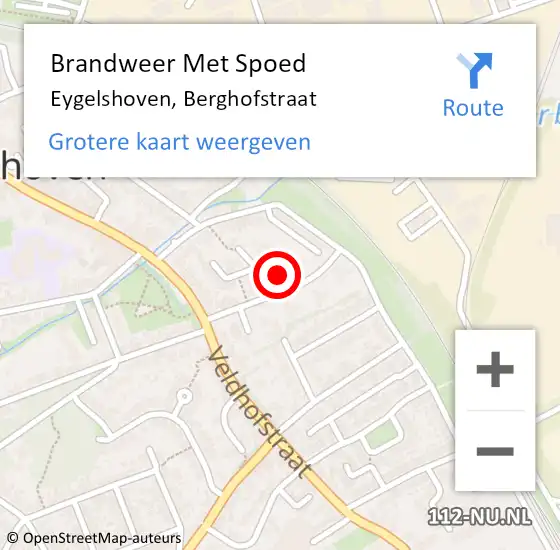 Locatie op kaart van de 112 melding: Brandweer Met Spoed Naar Eygelshoven, Berghofstraat op 4 juli 2024 23:24