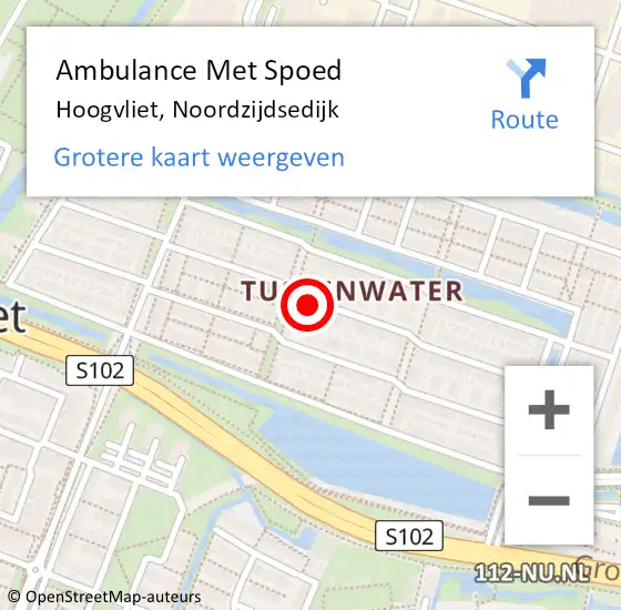 Locatie op kaart van de 112 melding: Ambulance Met Spoed Naar Hoogvliet, Noordzijdsedijk op 5 juli 2024 02:00