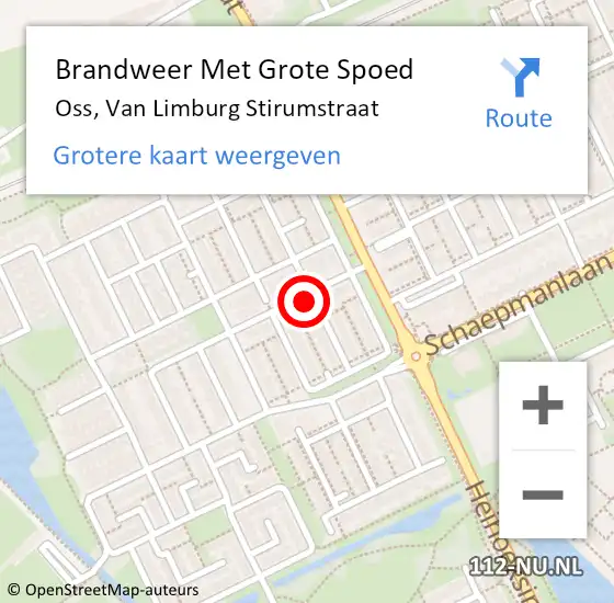 Locatie op kaart van de 112 melding: Brandweer Met Grote Spoed Naar Oss, Van Limburg Stirumstraat op 5 juli 2024 02:00