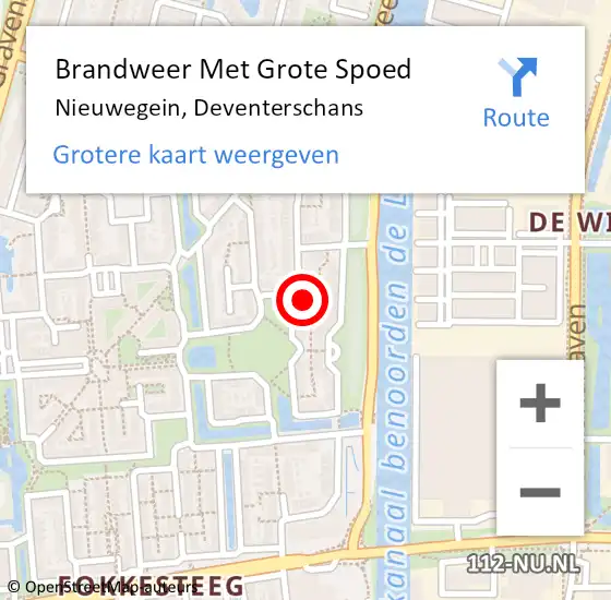 Locatie op kaart van de 112 melding: Brandweer Met Grote Spoed Naar Nieuwegein, Deventerschans op 5 juli 2024 02:26