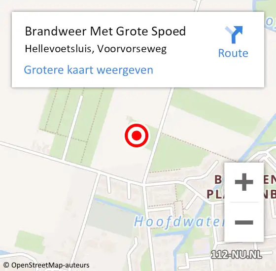 Locatie op kaart van de 112 melding: Brandweer Met Grote Spoed Naar Hellevoetsluis, Voorvorseweg op 5 juli 2024 04:08