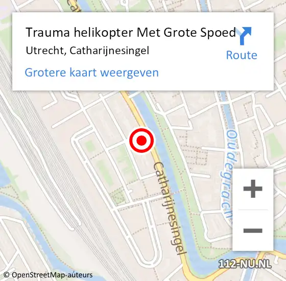 Locatie op kaart van de 112 melding: Trauma helikopter Met Grote Spoed Naar Utrecht, Catharijnesingel op 5 juli 2024 05:08