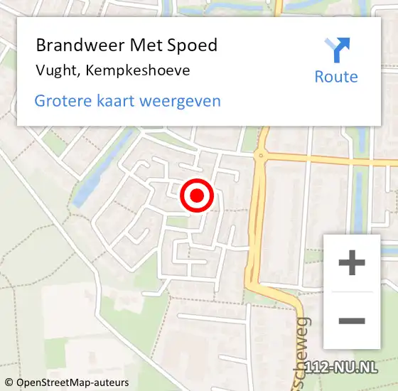 Locatie op kaart van de 112 melding: Brandweer Met Spoed Naar Vught, Kempkeshoeve op 5 juli 2024 05:32