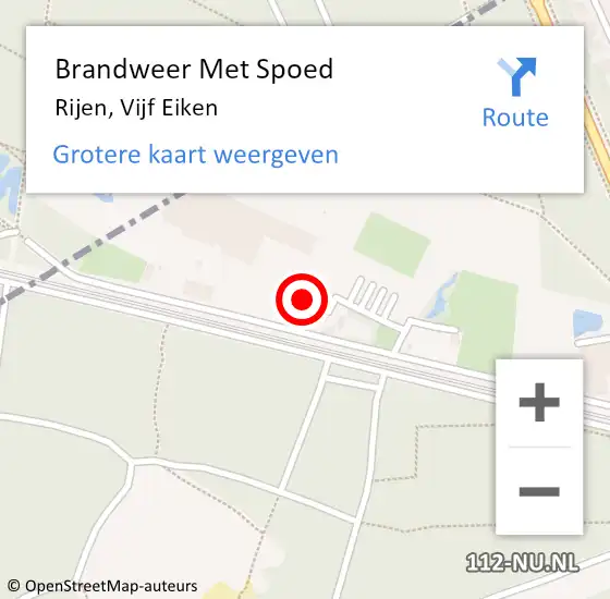 Locatie op kaart van de 112 melding: Brandweer Met Spoed Naar Rijen, Vijf Eiken op 5 juli 2024 06:08