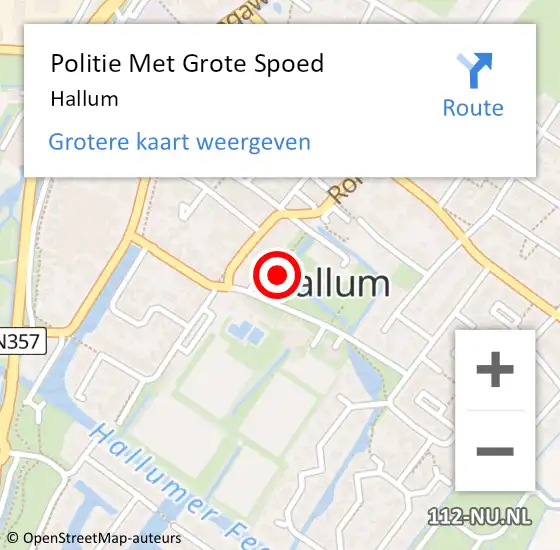 Locatie op kaart van de 112 melding: Politie Met Grote Spoed Naar Hallum op 5 juli 2024 06:31