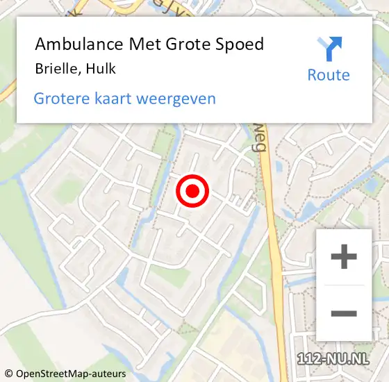 Locatie op kaart van de 112 melding: Ambulance Met Grote Spoed Naar Brielle, Hulk op 5 juli 2024 07:56