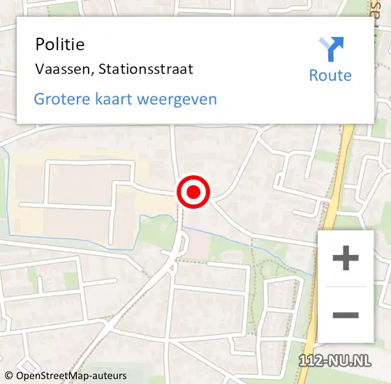 Locatie op kaart van de 112 melding: Politie Vaassen, Stationsstraat op 5 juli 2024 08:13