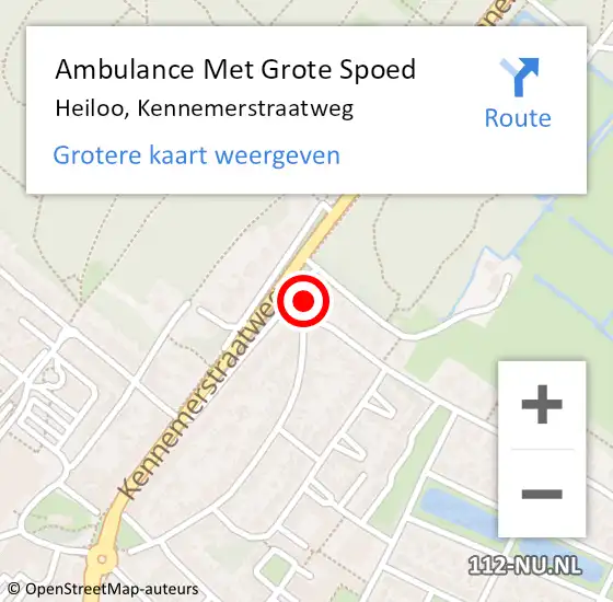 Locatie op kaart van de 112 melding: Ambulance Met Grote Spoed Naar Heiloo, Kennemerstraatweg op 5 juli 2024 08:58