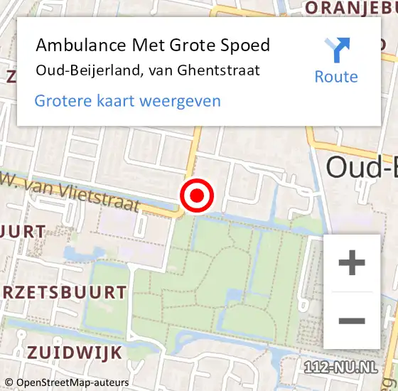 Locatie op kaart van de 112 melding: Ambulance Met Grote Spoed Naar Oud-Beijerland, van Ghentstraat op 5 juli 2024 09:34