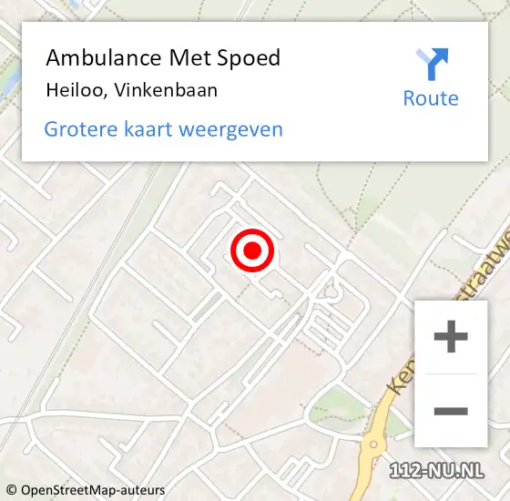 Locatie op kaart van de 112 melding: Ambulance Met Spoed Naar Heiloo, Vinkenbaan op 5 juli 2024 10:56