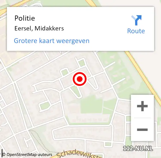 Locatie op kaart van de 112 melding: Politie Eersel, Midakkers op 5 juli 2024 11:06