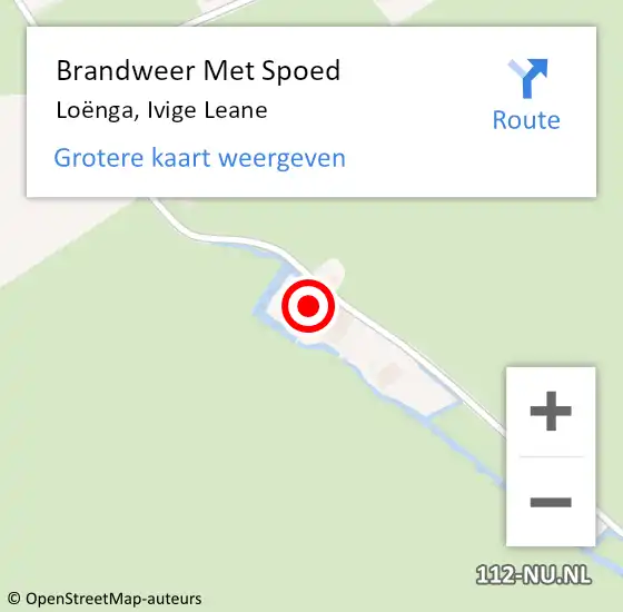 Locatie op kaart van de 112 melding: Brandweer Met Spoed Naar Loënga, Ivige Leane op 5 juli 2024 11:16