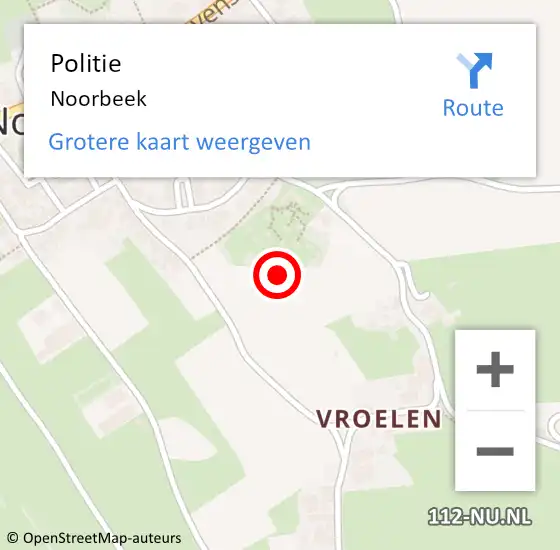 Locatie op kaart van de 112 melding: Politie Noorbeek op 5 juli 2024 11:31