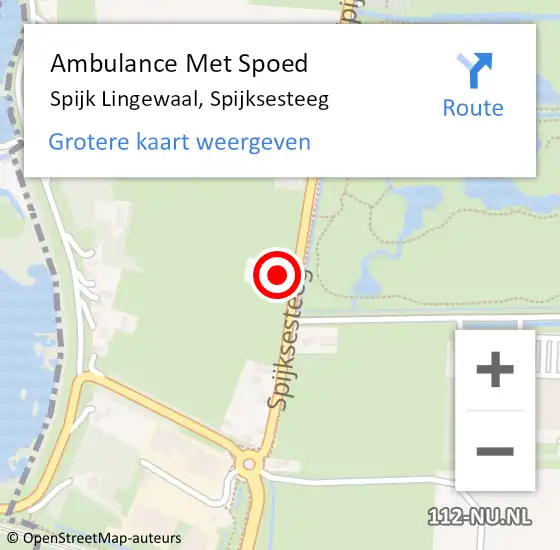 Locatie op kaart van de 112 melding: Ambulance Met Spoed Naar Spijk Lingewaal, Spijksesteeg op 5 juli 2024 11:49