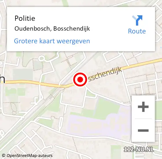 Locatie op kaart van de 112 melding: Politie Oudenbosch, Bosschendijk op 5 juli 2024 12:49