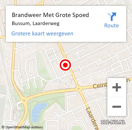 Locatie op kaart van de 112 melding: Brandweer Met Grote Spoed Naar Bussum, Laarderweg op 5 juli 2024 13:19