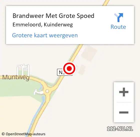 Locatie op kaart van de 112 melding: Brandweer Met Grote Spoed Naar Emmeloord, Kuinderweg op 5 juli 2024 13:32