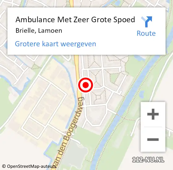 Locatie op kaart van de 112 melding: Ambulance Met Zeer Grote Spoed Naar Brielle, Lamoen op 5 juli 2024 14:04