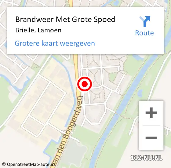 Locatie op kaart van de 112 melding: Brandweer Met Grote Spoed Naar Brielle, Lamoen op 5 juli 2024 14:05