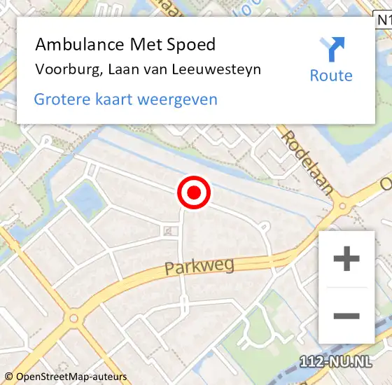 Locatie op kaart van de 112 melding: Ambulance Met Spoed Naar Voorburg, Laan van Leeuwesteyn op 5 juli 2024 14:23