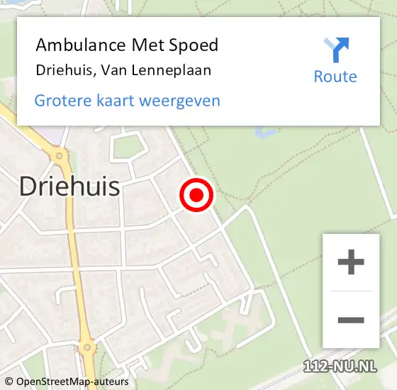 Locatie op kaart van de 112 melding: Ambulance Met Spoed Naar Driehuis, Van Lenneplaan op 5 juli 2024 14:24