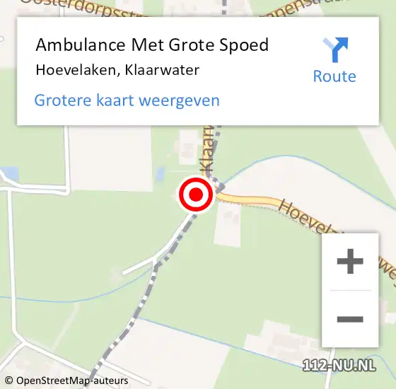 Locatie op kaart van de 112 melding: Ambulance Met Grote Spoed Naar Hoevelaken, Klaarwater op 11 oktober 2014 23:37