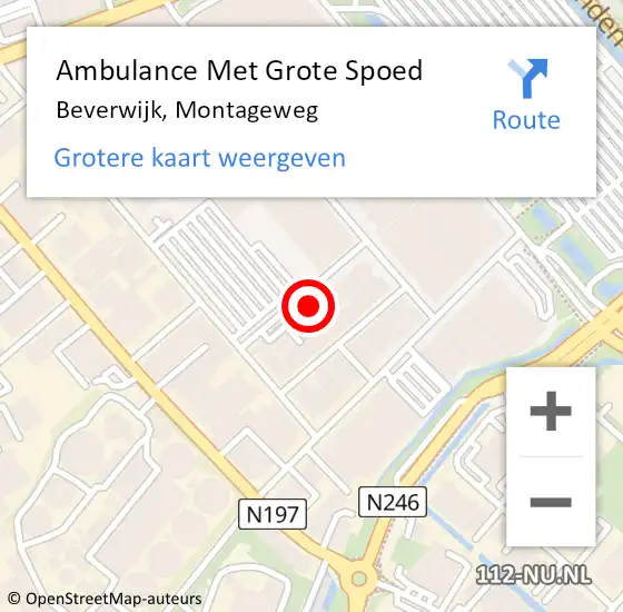 Locatie op kaart van de 112 melding: Ambulance Met Grote Spoed Naar Beverwijk, Montageweg op 5 juli 2024 14:36