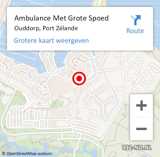 Locatie op kaart van de 112 melding: Ambulance Met Grote Spoed Naar Ouddorp, Port Zélande op 5 juli 2024 15:27