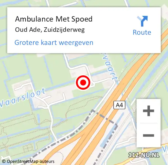 Locatie op kaart van de 112 melding: Ambulance Met Spoed Naar Oud Ade, Zuidzijderweg op 5 juli 2024 15:41