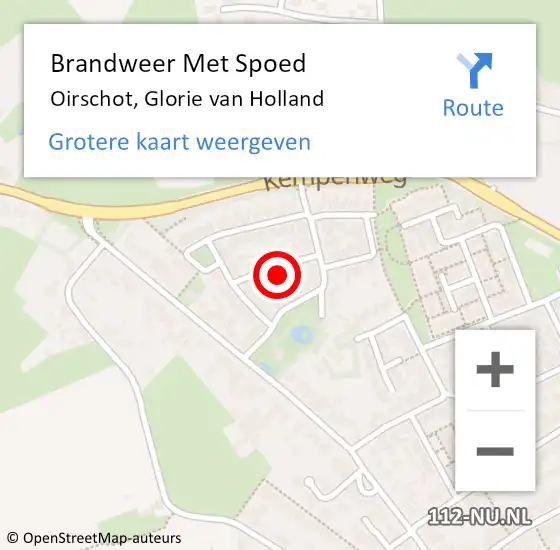 Locatie op kaart van de 112 melding: Brandweer Met Spoed Naar Oirschot, Glorie van Holland op 5 juli 2024 15:43