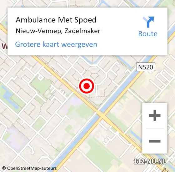 Locatie op kaart van de 112 melding: Ambulance Met Spoed Naar Nieuw-Vennep, Zadelmaker op 5 juli 2024 16:02