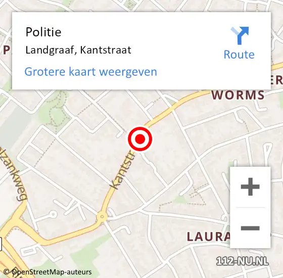 Locatie op kaart van de 112 melding: Politie Landgraaf, Kantstraat op 5 juli 2024 16:04