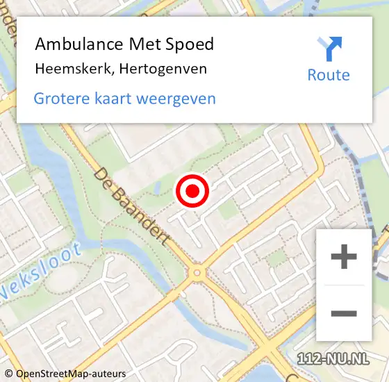 Locatie op kaart van de 112 melding: Ambulance Met Spoed Naar Heemskerk, Hertogenven op 5 juli 2024 16:08