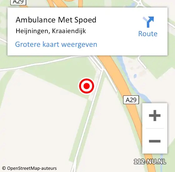 Locatie op kaart van de 112 melding: Ambulance Met Spoed Naar Heijningen, Kraaiendijk op 12 oktober 2014 00:01